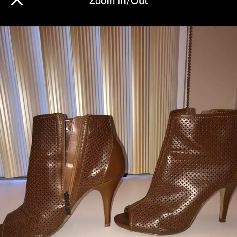 Leather brown booties size 8.5